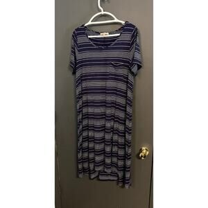 gibson latimer navy and white stripped comfortable dress size L